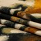 1 Yard Stretch Cotton Sateen Black and Beige Abstract From the Earth Print Rockland Collection